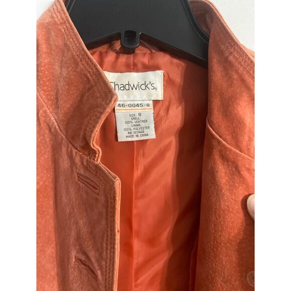 Chadwick’s genuine leather jacket women’s size 8 salmon pink vintage - Picture 2 of 4